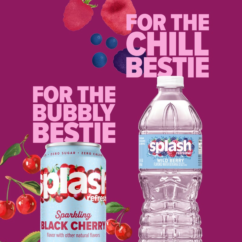 SPLASH REFRESHER Flavored Water Bottles, Wild Berry Flavor - 6-Pack, 16.9 Fl Oz - Refreshing Flavored Bottled Water with Electrolytes - Zero Sugar & Zero Calories - Image 3